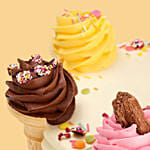 Multicolor Ice Cream Cone Cake Butter Scotch 1 Kg