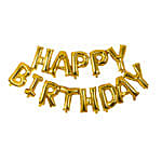 Air Filled Golden Letter Foil Birthday Balloons