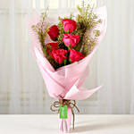 Pink Roses & Choco Vanilla Cake 4 Portions