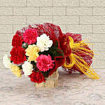 Beautiful Carnations & Choco Mousse Cake 4 Portions