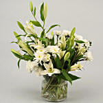 White Flowers In Cylinder Box