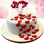 Flowing Hearts Red Velvet Fondant Cake 1 Kg