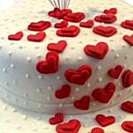 Flowing Hearts Red Velvet Fondant Cake 1 Kg