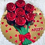 Marvelous Rose Cream Chocolate Cup Cakes Set of 7