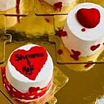 Togetherness Love Red Velvet Fondant Cup Cakes Set of 5