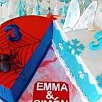 Frozen And Spiderman Theme Cake 12 Portions Vanilla