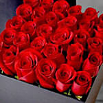 Red Roses In Square Box