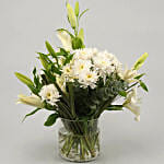 White Flowers In Cylinder Box