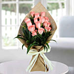 16 Baby Pink Roses & Choco Vanilla Cake 12 Portions