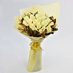 24 Elegant White Roses In Bouqet