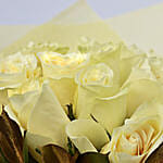 24 Elegant White Roses In Bouqet
