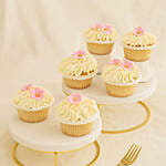 Beauty Of Pink Bouquet N Cupcake Set
