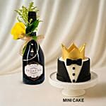 Bellino Sparkling Drink With Rose N Mini Cake