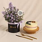 Birthday Wishes Combo Aster Box N Cake