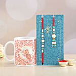 Blue Lumba Rakhi Set And Printed Mug Combo