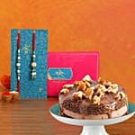 Blue Pearl And Lumba Rakhi With Choco Kunafa
