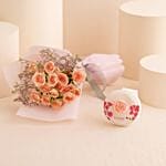 Bostani Chocolate Rose Box N Flower Bouquet