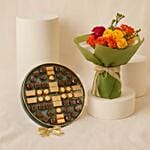 Bostani Luxury Chocolate Box N Rose Bouquet