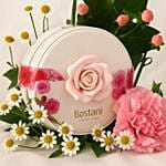 Bostani Round Rose Box With Flower Bouquet