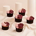 Celebratory Cupcake Set 6 Pieces Red Velvet