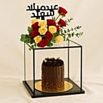 Chocolate Cake N Roses Birthday Gift