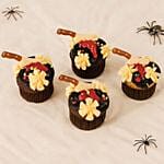 Chocolate Halloween Cupcakes 4 Pieces