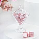 Chocolate With Pink Flower Vase N Artificial Leaves