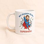 Customized Mug With Image And Super Dad Character For FatherS Day White Color