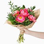 Delightful Coral Peonies Bunch