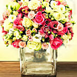 Delightful Mixed Flowers Vase Arrangement