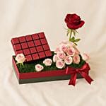 Dessert Joy Chocolates N Rose Tray