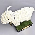 Eid Al Adha Wishes White Floral Goat Arrangement