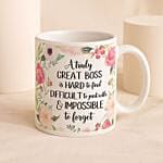Floral Printed Best Boss Mug