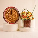 Flower Vase N Diplomatic Sweets Baklava Fingers 1 Kg