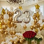 Flowers And Balloon Grand Wishes Room Decoration