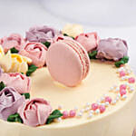 Flowers And Macaroons Chocolates Cake
