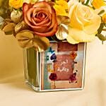 Get Well Soon Peach Rose Vase