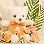 Godiva Chocolate Rose Basket N Teddy Bear