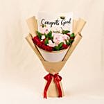 Grad Flowers Elegant Pink And Red Roses Bouquet