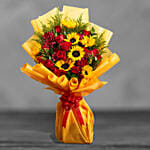 Grand Bouquet Of Roses N Sunflowers