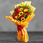 Grand Bouquet Of Roses N Sunflowers