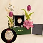 Guy Laroche WomenS Watch N Purple Flower Box