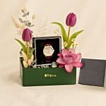 Guy Laroche WomenS Watch N Purple Flower Box