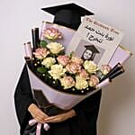 Ladies Graduation Bouquet N Personalized Congrats Print
