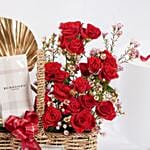 Love Basket Red Roses N Perfume
