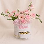 Love You Mom Flowers And Rocher Box