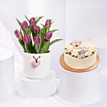 Mama Floral Cake N Tulip Vase