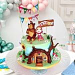 Masha And Bear Theme Cake 12 Portions Vanilla