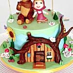 Masha And Bear Theme Cake 16 Portions Vanilla