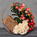 Mixed Flowers And Calvin Klein Perfume Metal Frame